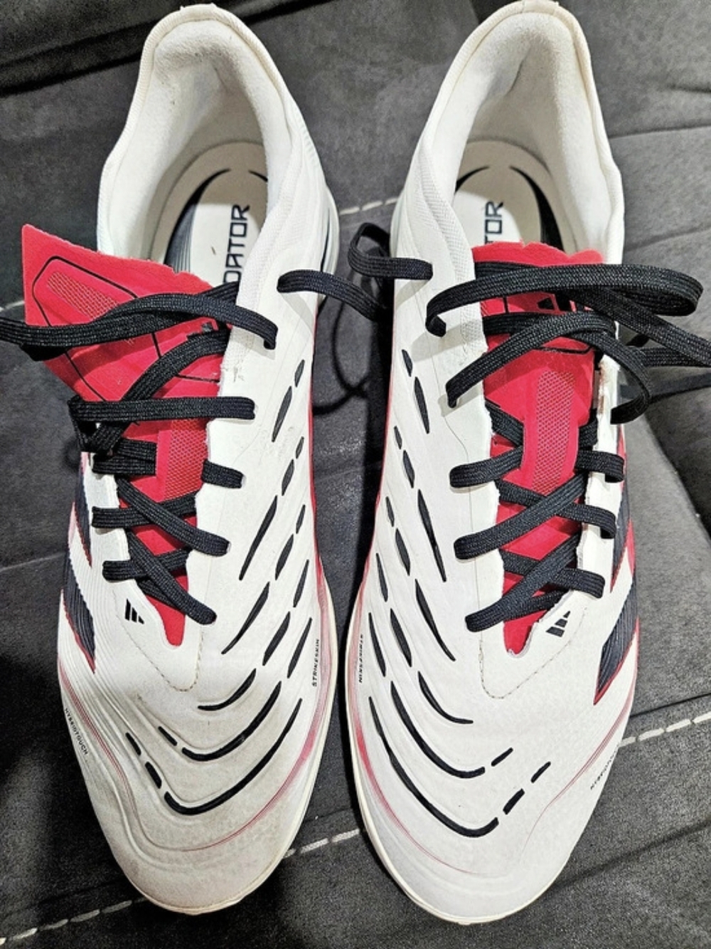 adidas Predator Pro Turf Soccer Shoes White & Red US 11.5